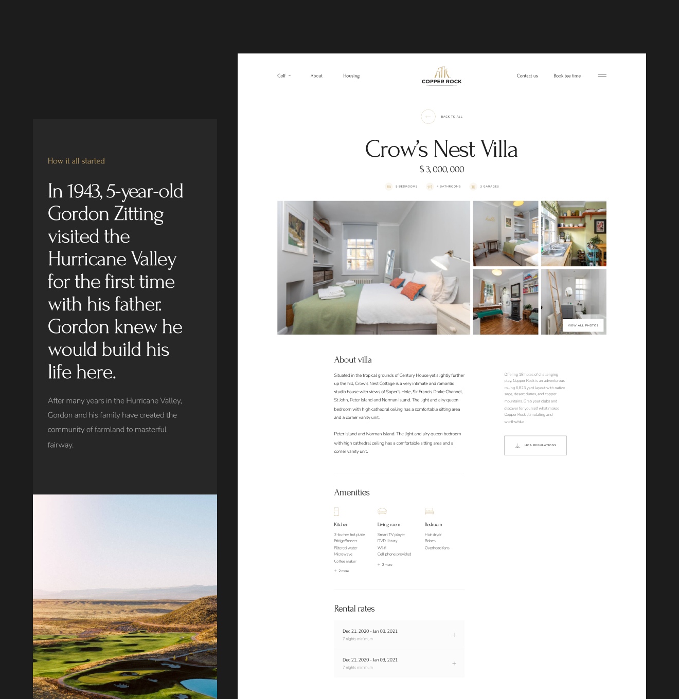 Copper Rock – golf community booking website - Website Development - Photo 3