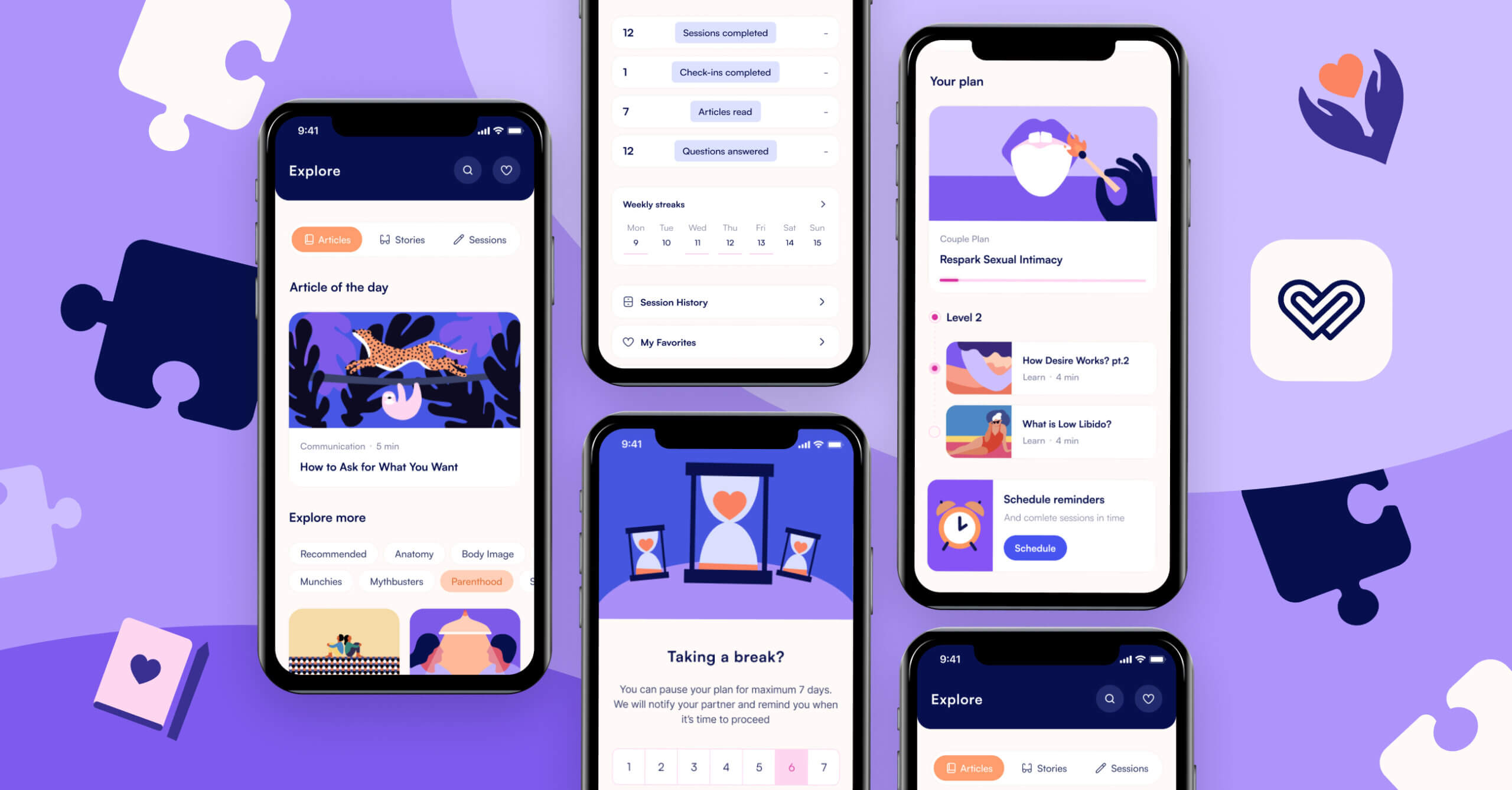 Blueheart – digital sex therapy mobile app - Website Development - Photo 1