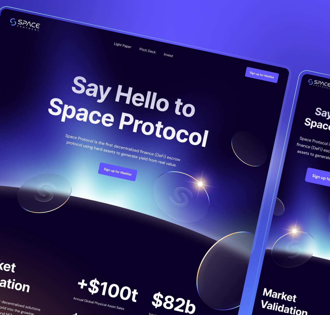 Space protocol – website for DeFi Protocol - Website Development - Photo