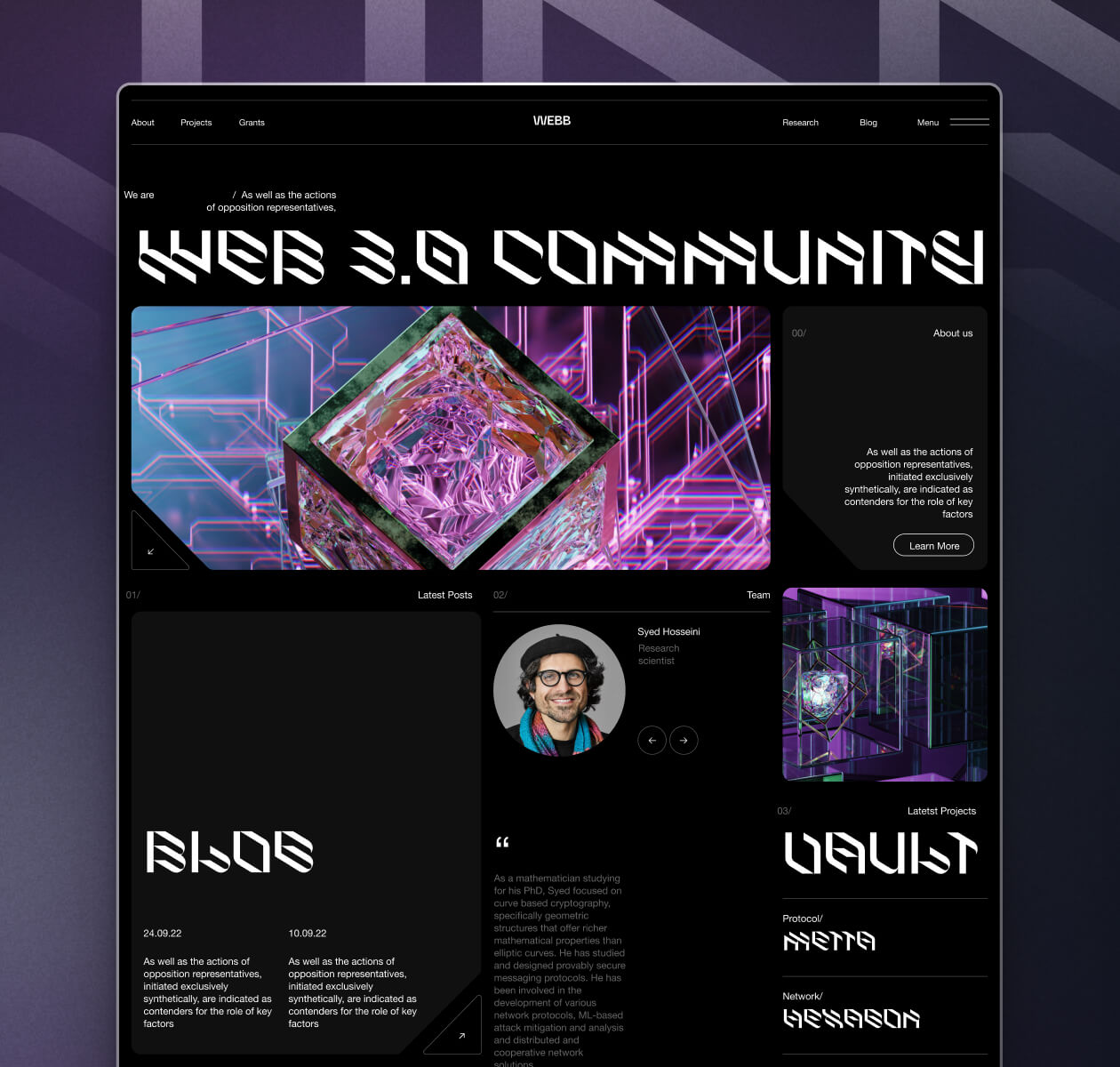WEBB – Web3 Community platform - Website Development - Photo