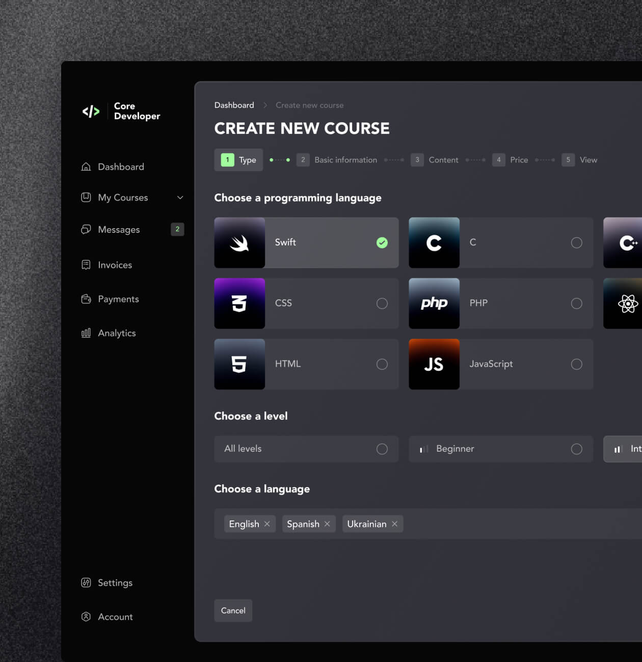 Core Developer – the platform for learning how to program - Website Development - Photo 13
