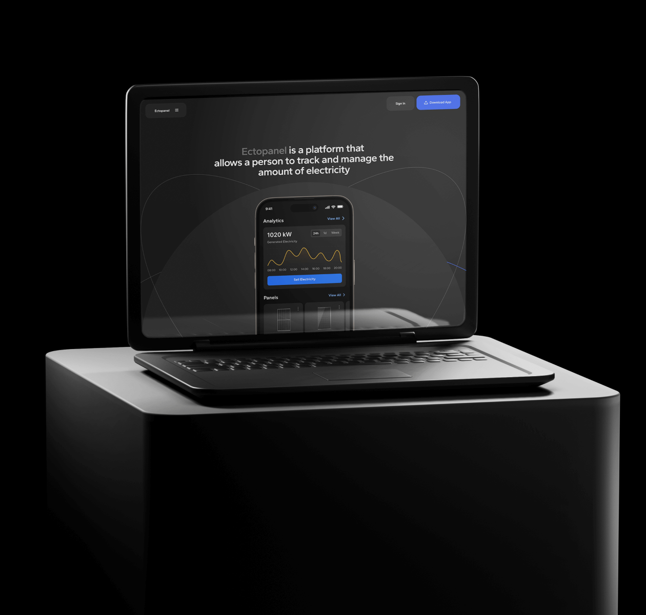 Ectopanel – Promo website for mobile app - Website Development - Photo