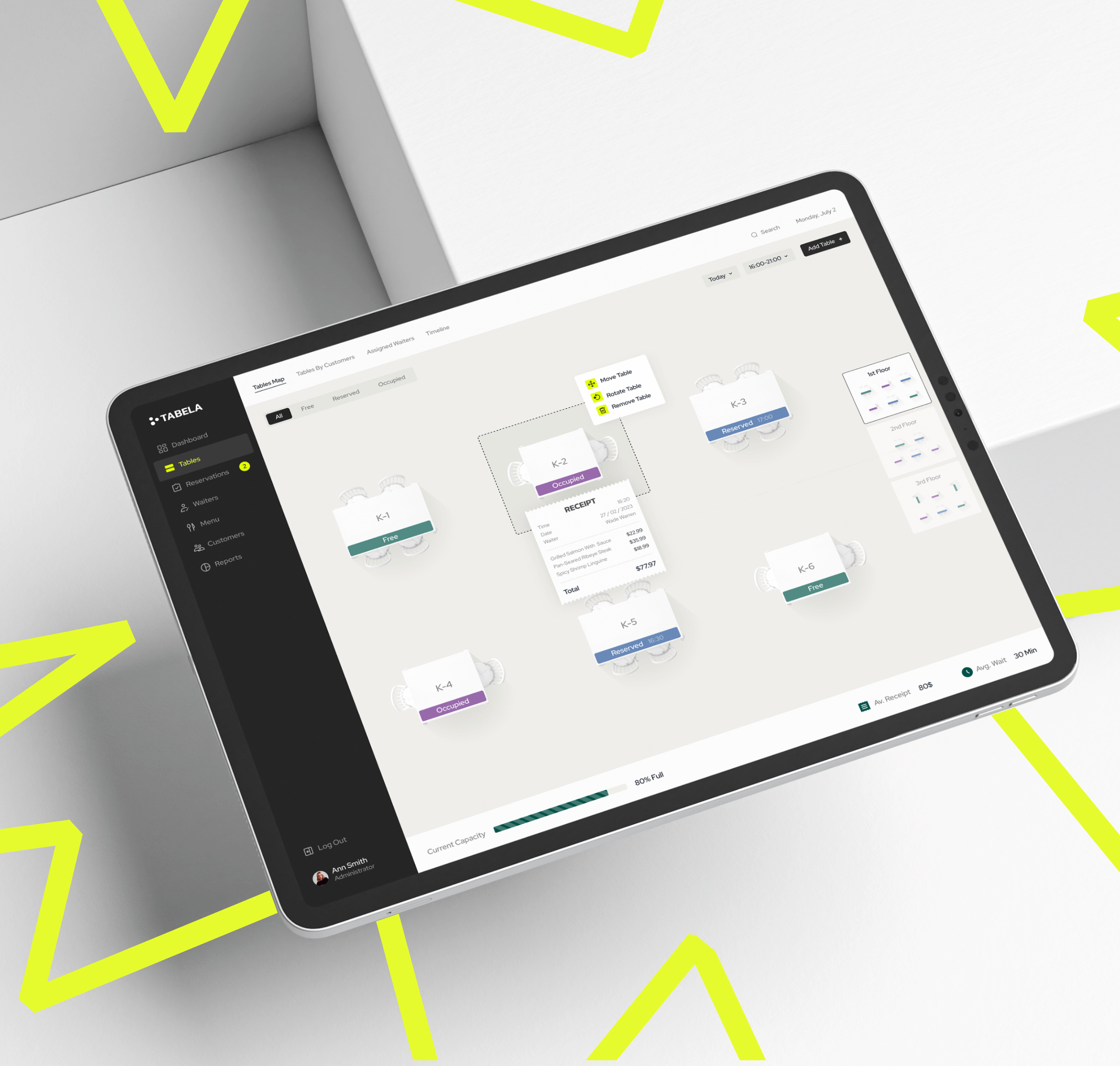 Tabela – a management system for Restaurants - Website Development - Photo