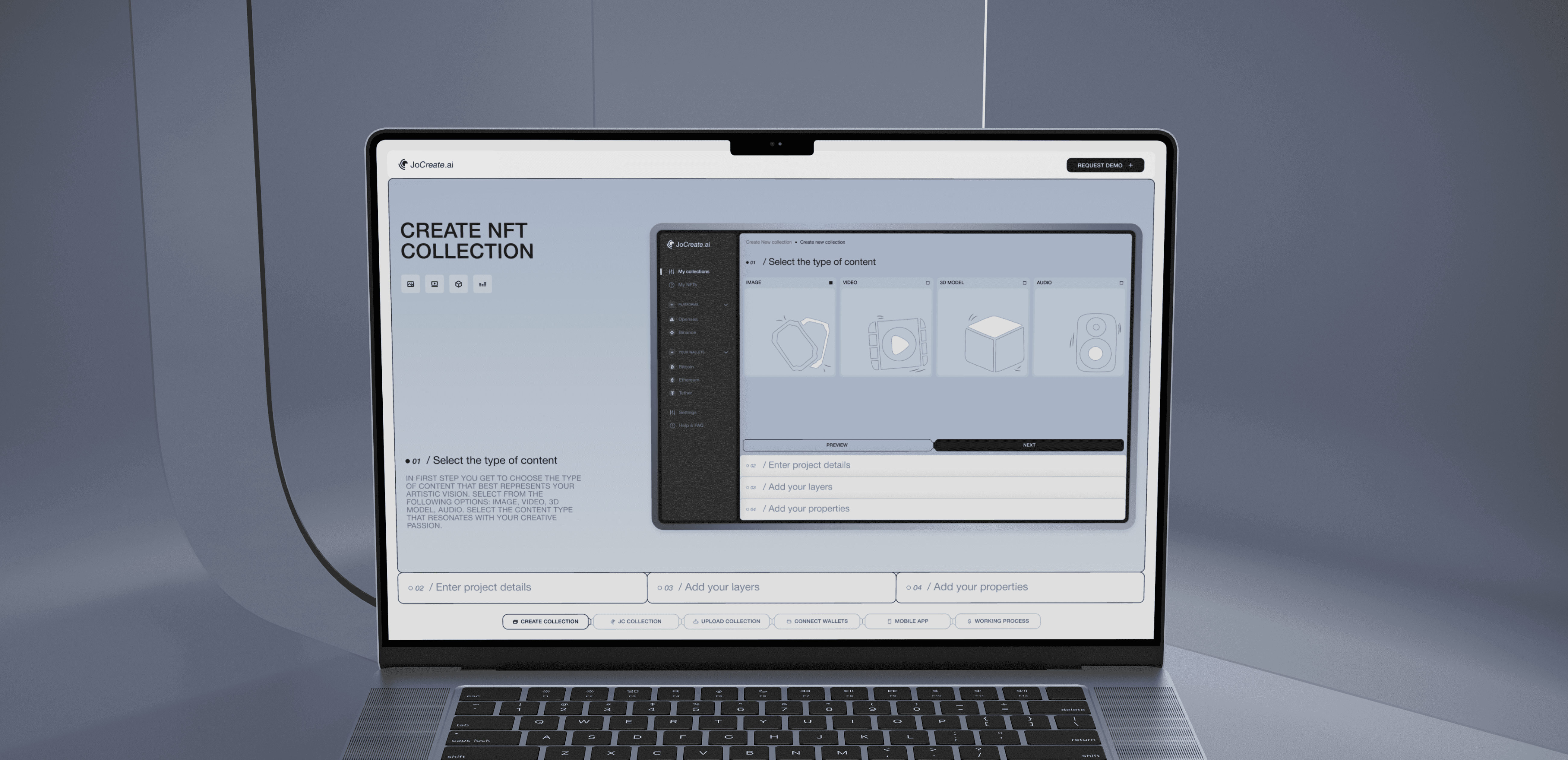 JoCreate – Promo website for web app - Website Development - Photo 1